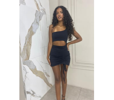 VESTIDO ABERTO CINTURA FRANZIDO